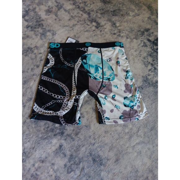 PSD Men’s Iced Silver Blue/white/black Stretch Boxer Briefs Size Large NWT - Picture 3 of 4